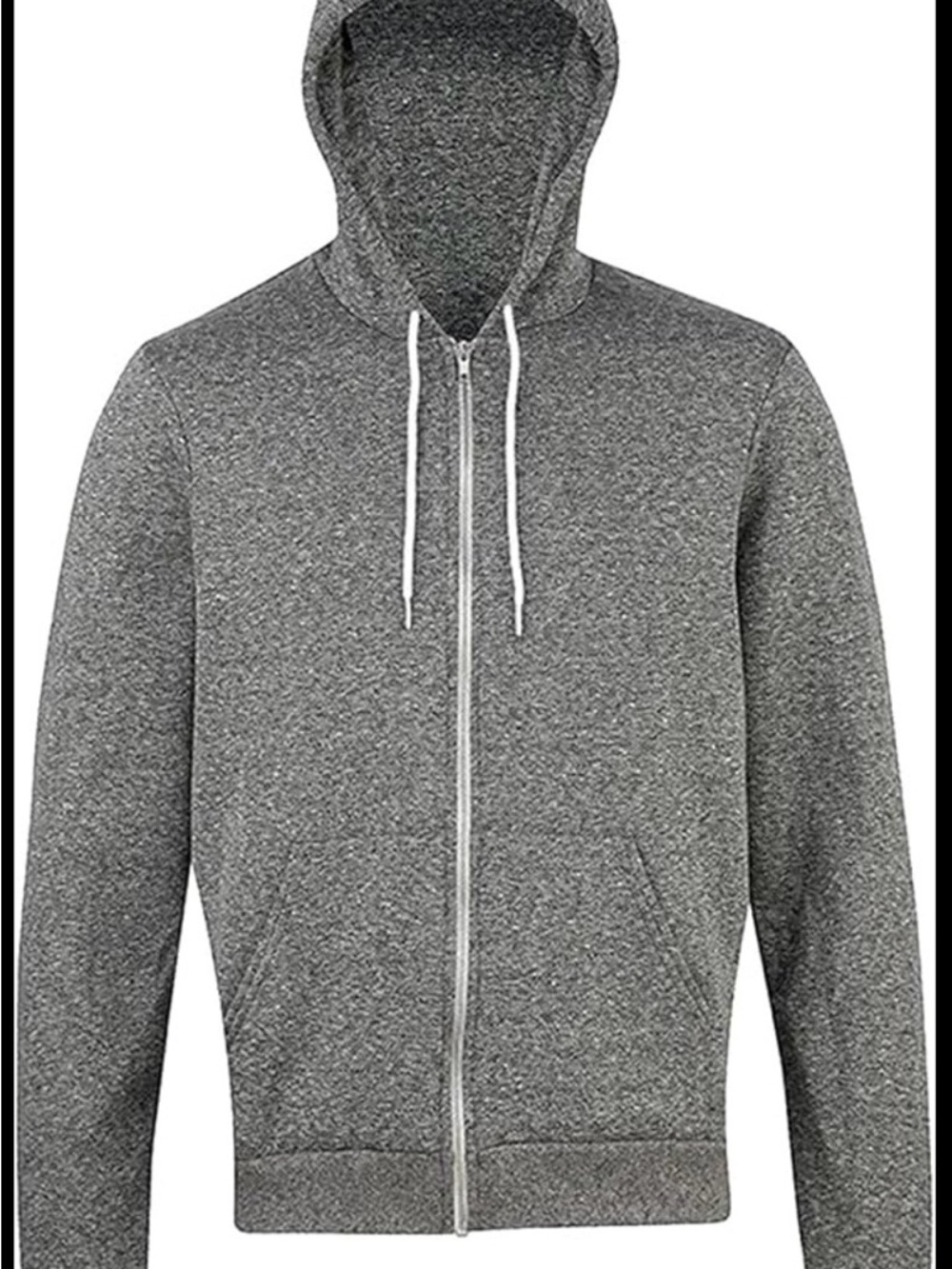 Unisex Gray Zip-Up Hooded Sweater